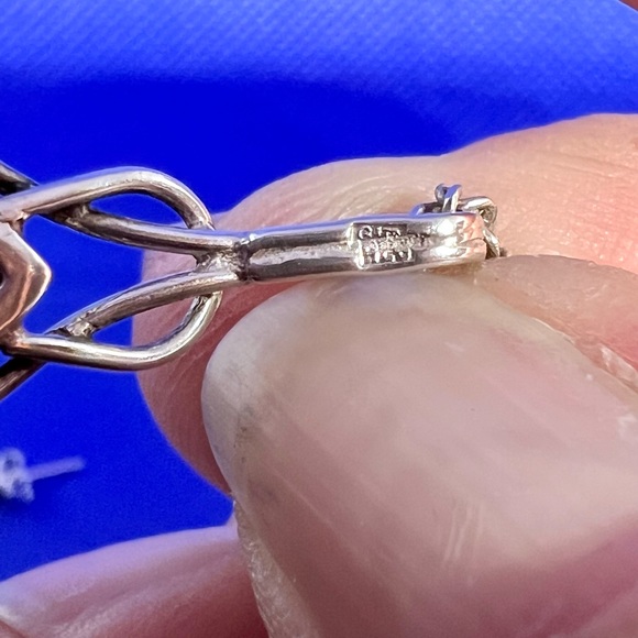 VTG Amber Necklace Earrings Set .925 Silver Setting Celtic Style EUC - Picture 11 of 12